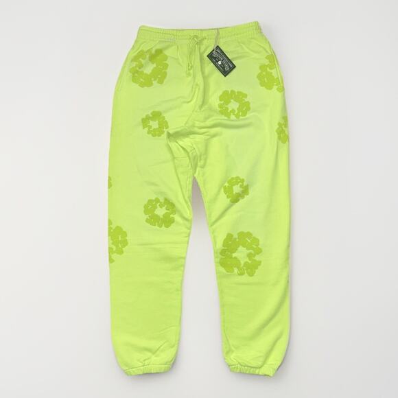 Denim Tears Mono Cotton Wreath Neon Green Sweatpants Large *Authentic*